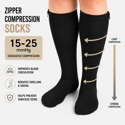 ZippFlow™ Compression Socks with Side Zipper